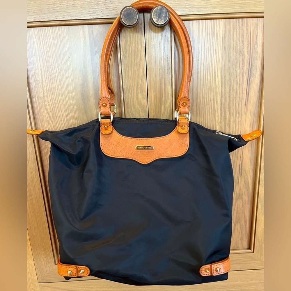 Rebecca Minkoff Authentic Nylon/Leather Studded Shoulder Bag Size Adjustable